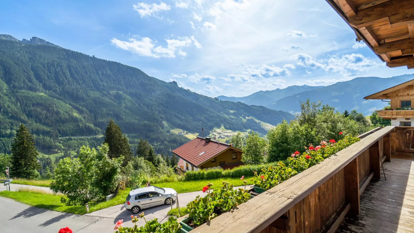 Ferienhaus Almhof-Uitzicht zomer