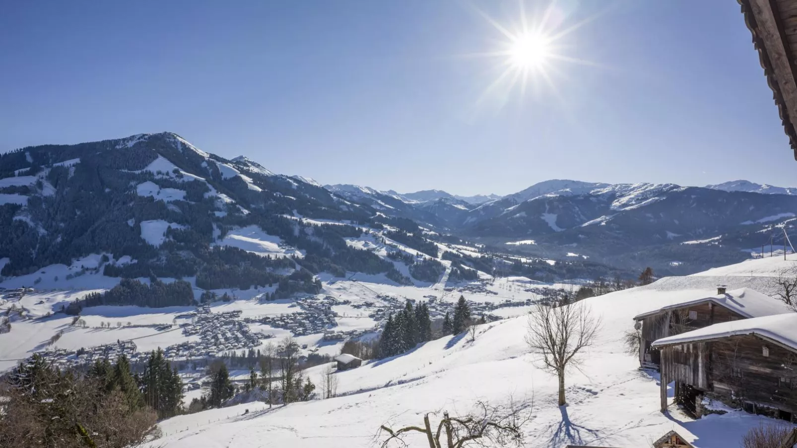 Troadstadl Brixentalblick-Uitzicht winter