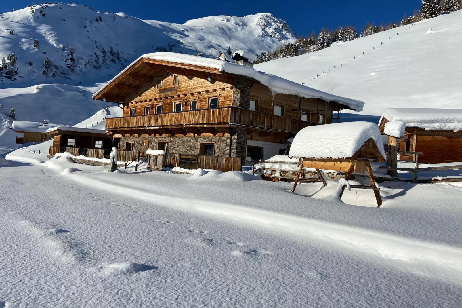 Appartement op de Hirschbichlalm op een prachtige locatie-Exterieur winter