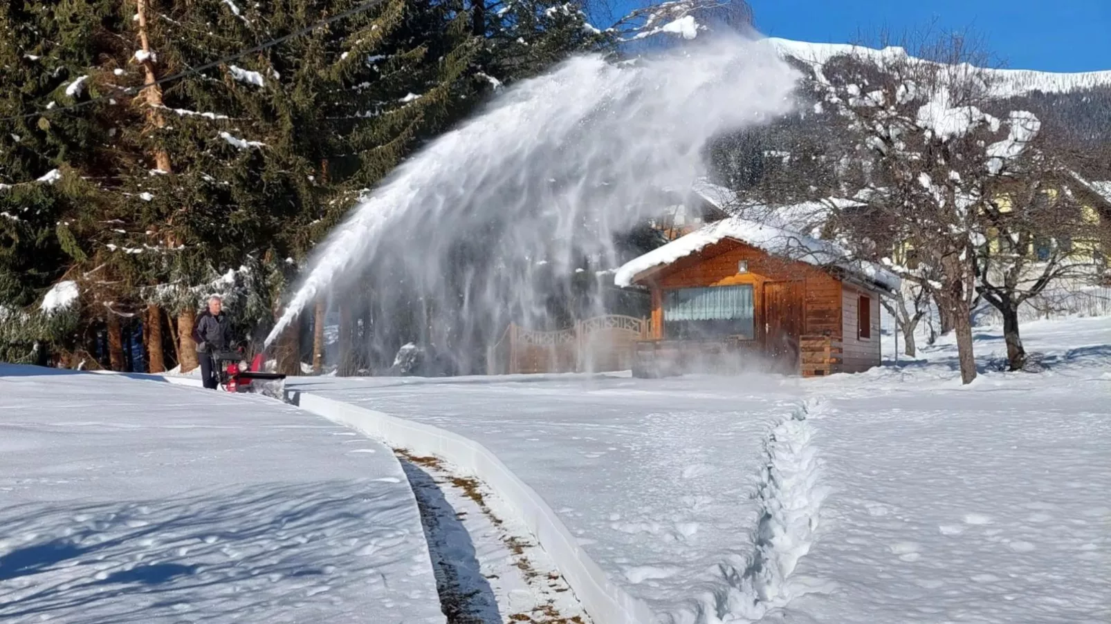 Ferienwohnung Mangartblick-Uitzicht winter