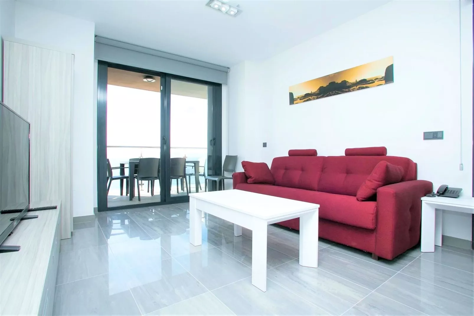 Apartamento con patio-Woonkamer