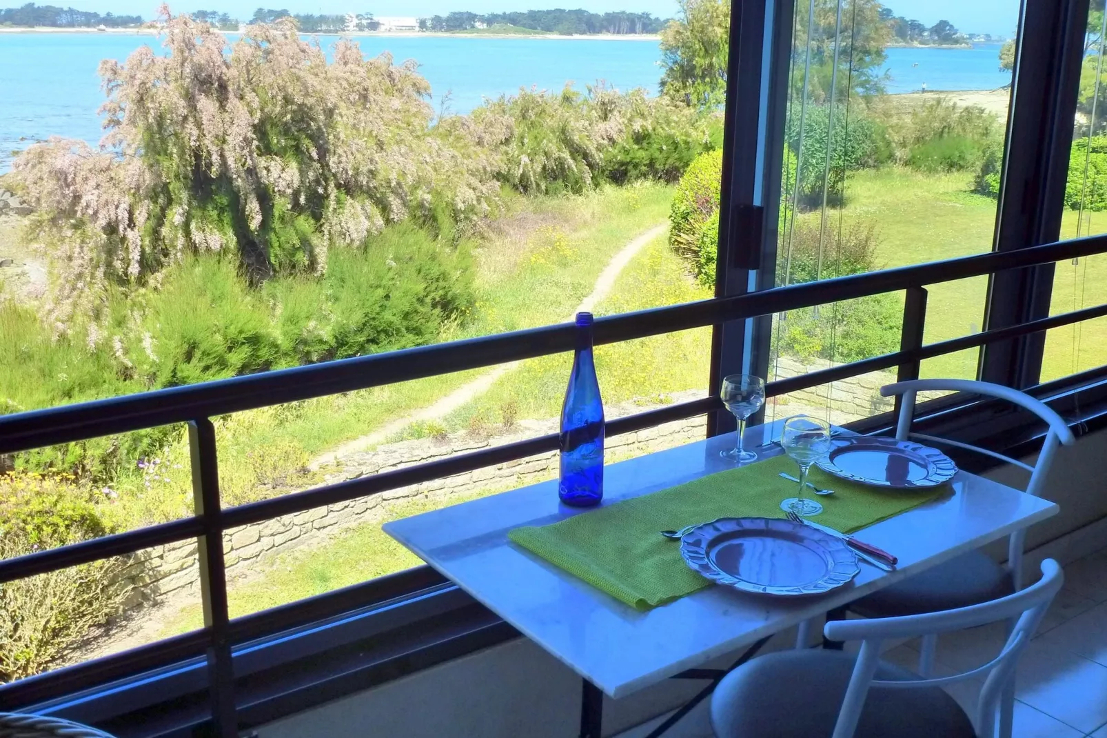 180° Panorama Meerblick Ferienwohnung Roscoff-Terrasbalkon