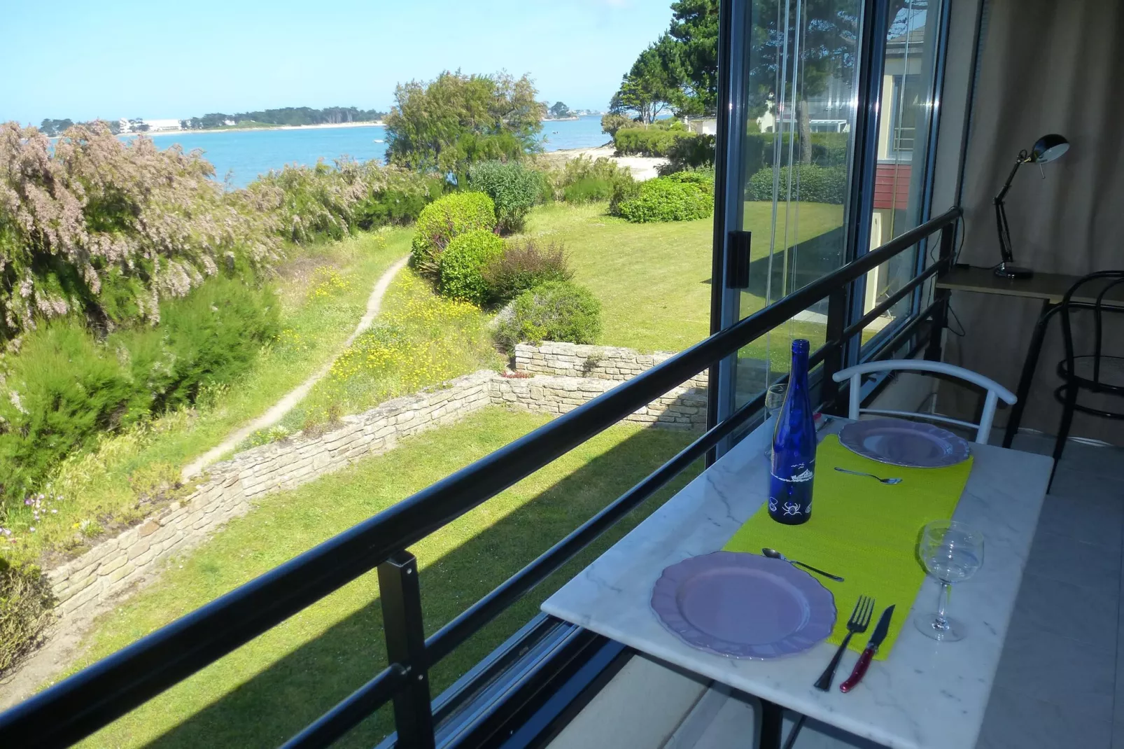 180° Panorama Meerblick Ferienwohnung Roscoff-Terrasbalkon