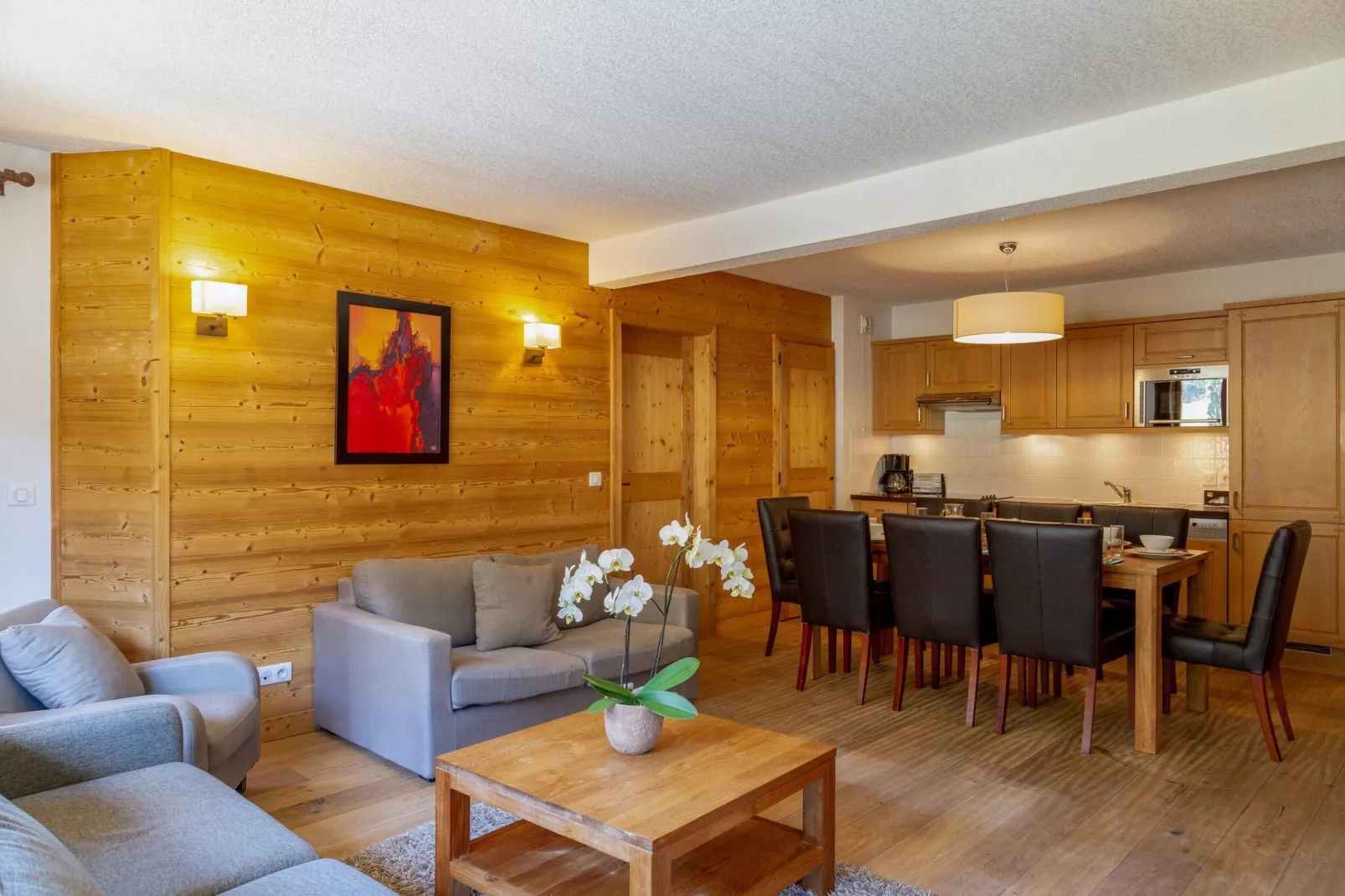 Modern appartement gelegen in authentiek Savoyaards bergdorp-Woonkamer