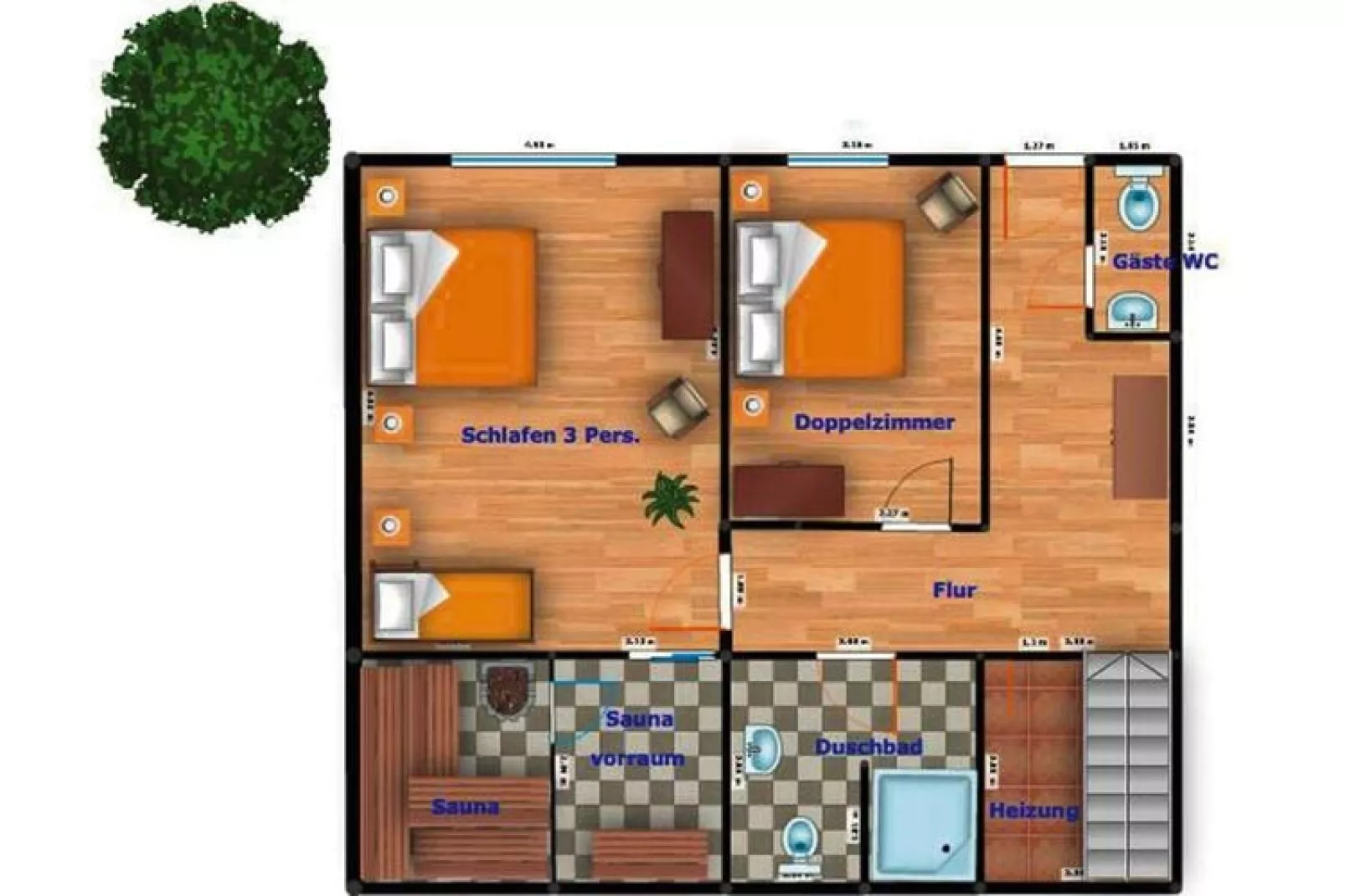 Ferienhaus 140 qm-Plattegrond