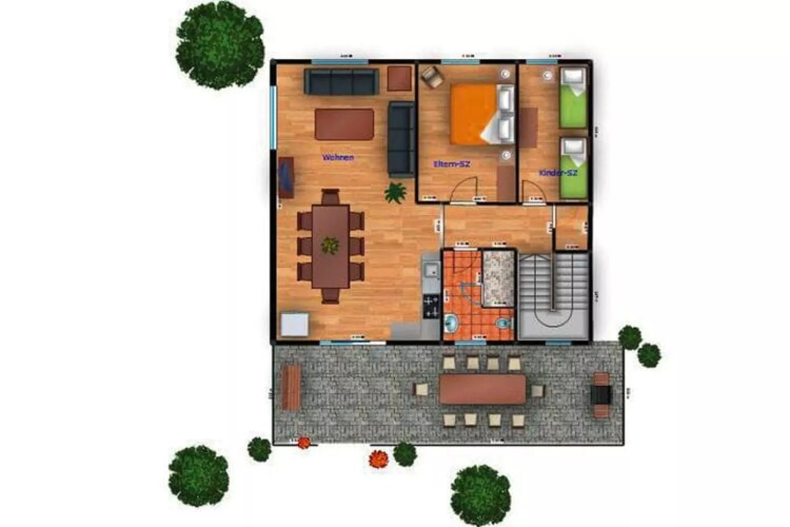 Ferienhaus 140 qm-Plattegrond