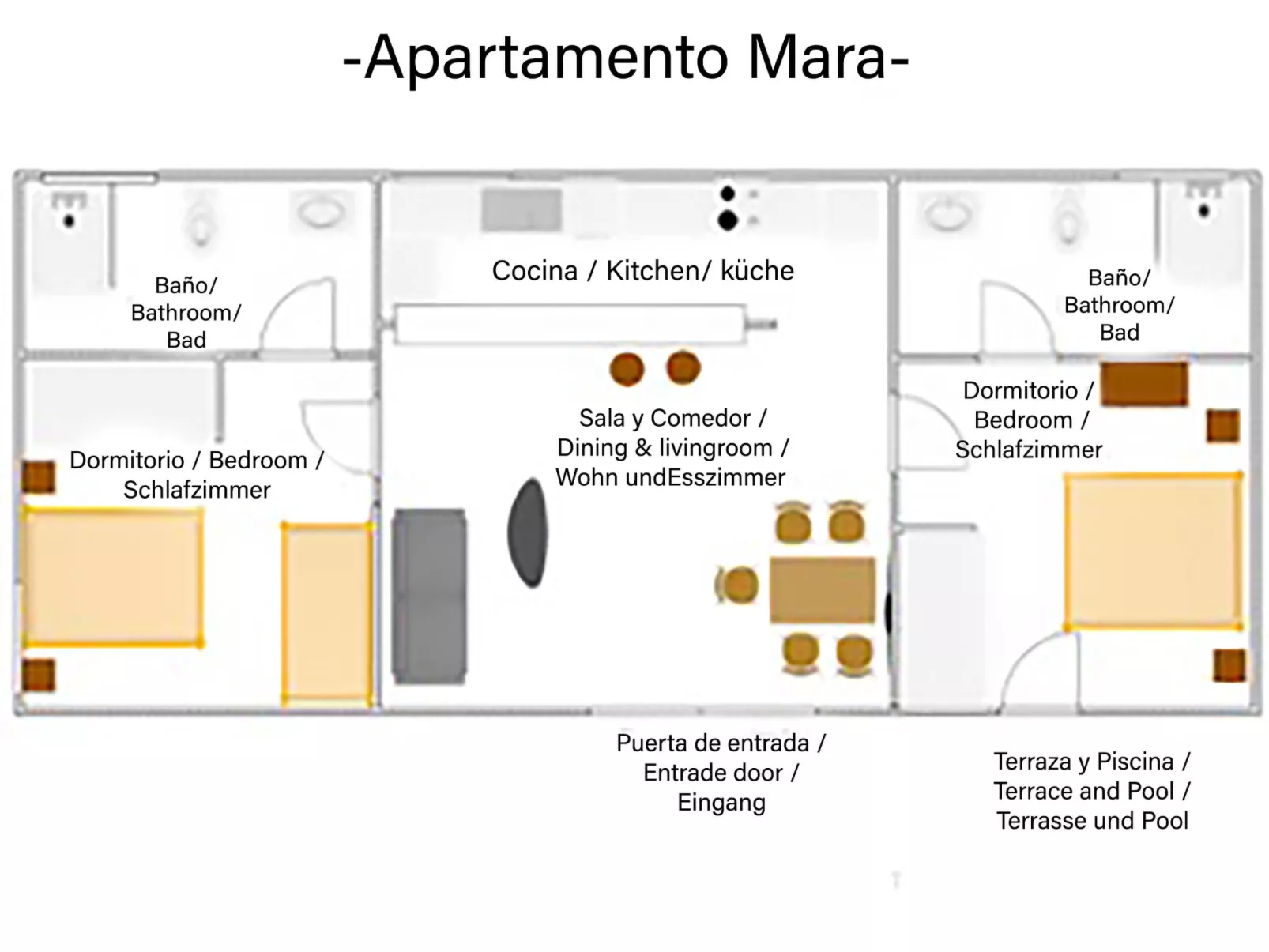 Apartment with private pool-Binnen