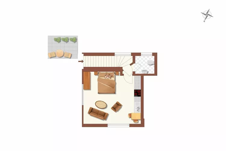 Huus Avelia - Apartment DG	-Plattegrond