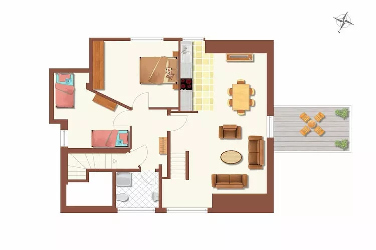 Huus Avelia - Wohnung DG-Plattegrond