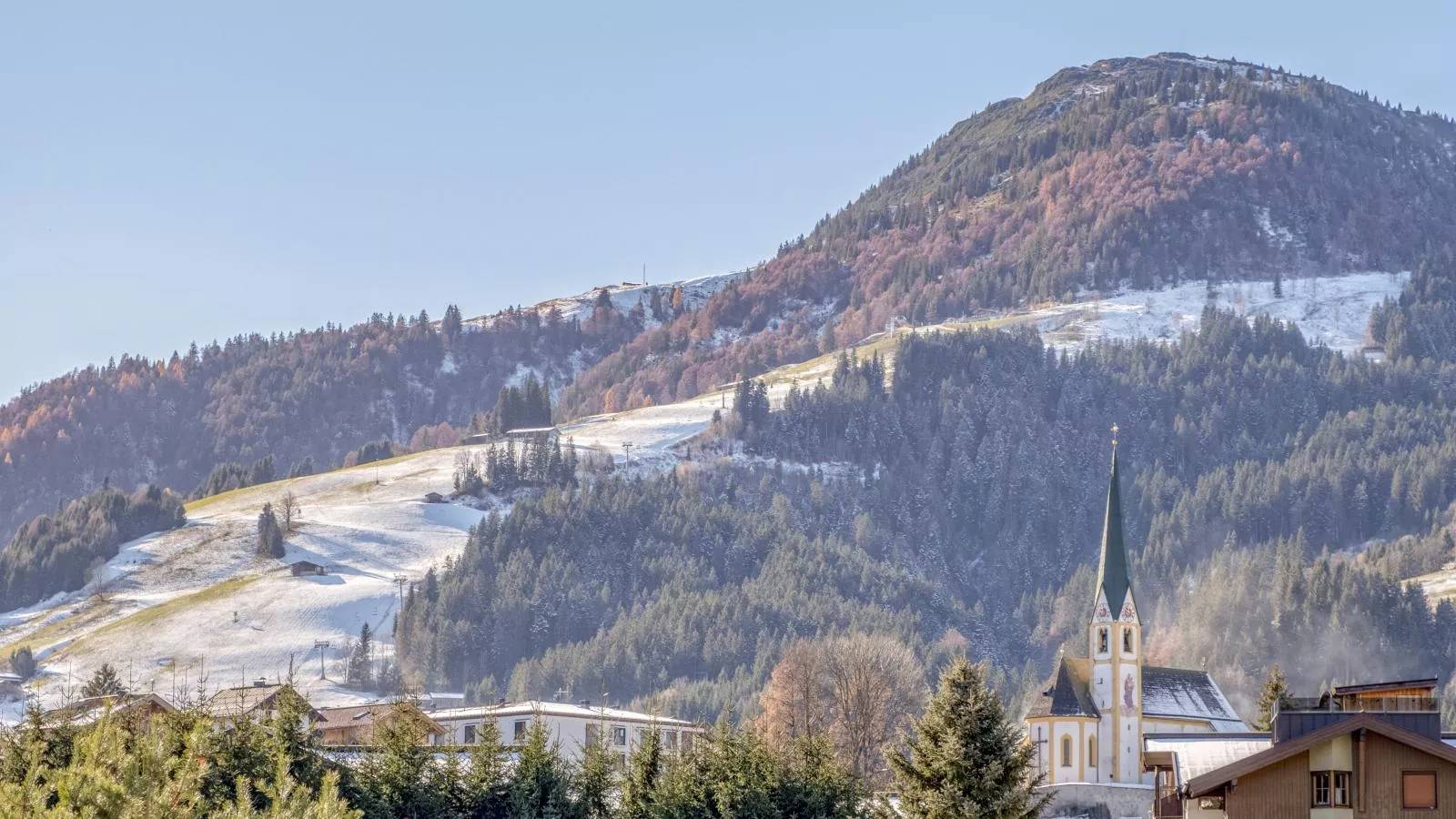 Gästehaus Staffner 100m 4 bis 9 Personen-Uitzicht winter