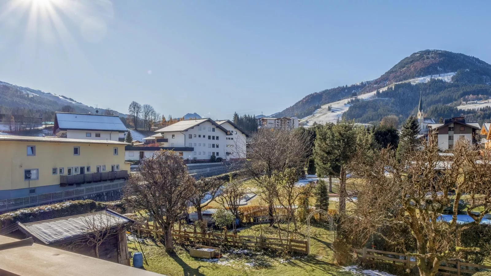 Gästehaus Staffner 100m 4 bis 9 Personen-Uitzicht winter