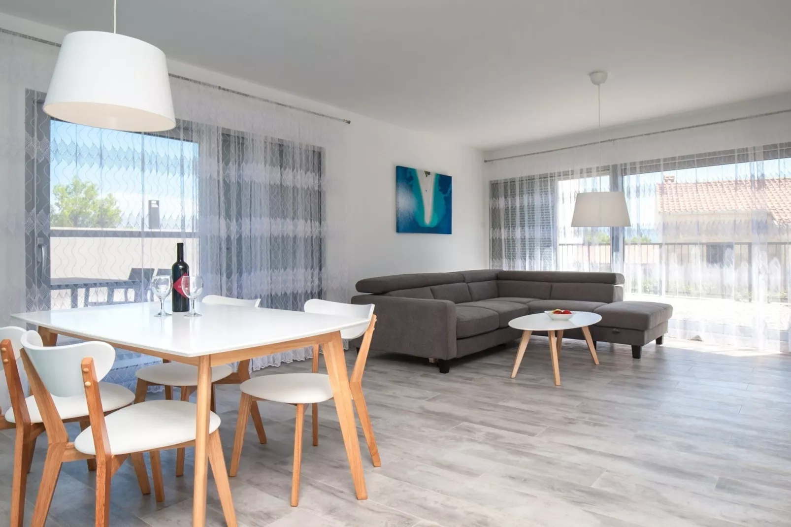 Apartments Dva Galeba - One Bedroom Apartment with Garden Terrace (202)-Woonkamer