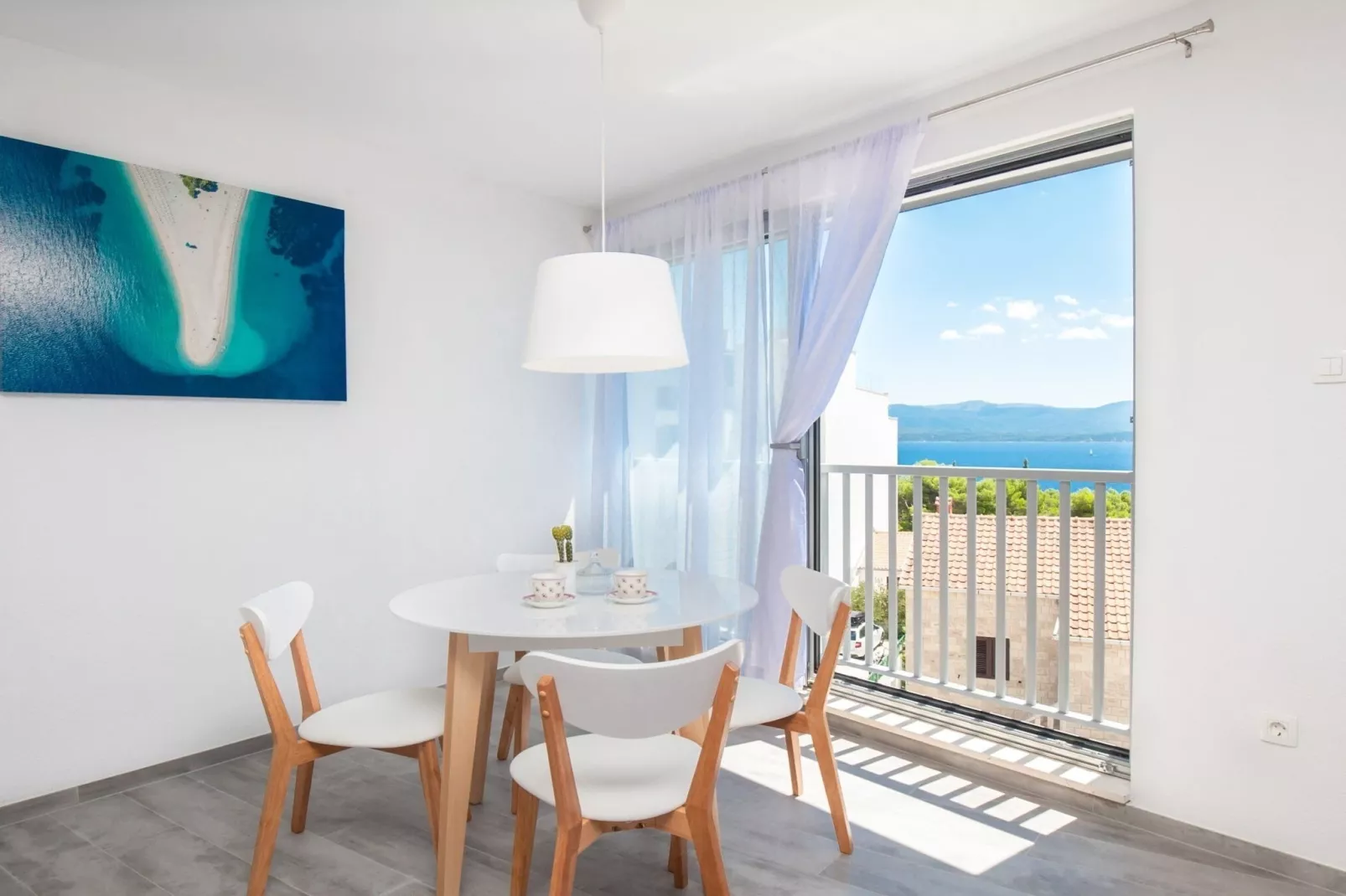 Apartments Dva Galeba - Standard One Bedroom Apartment with Sea View (203)-Woonkamer