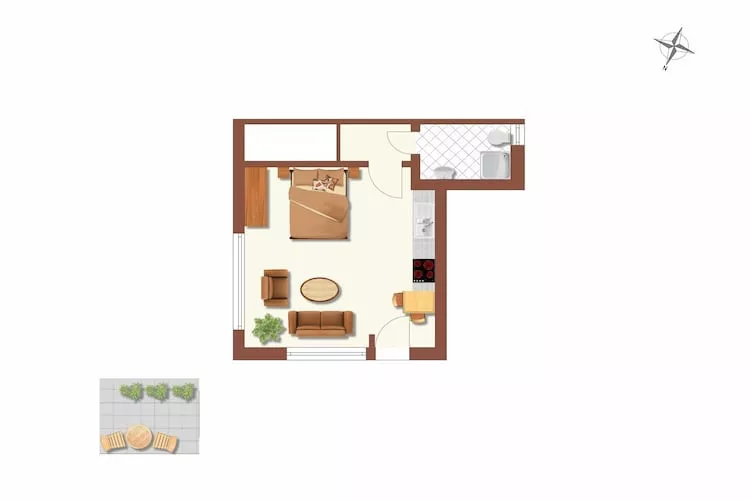 Huus Avelia - Apartment EG-Plattegrond