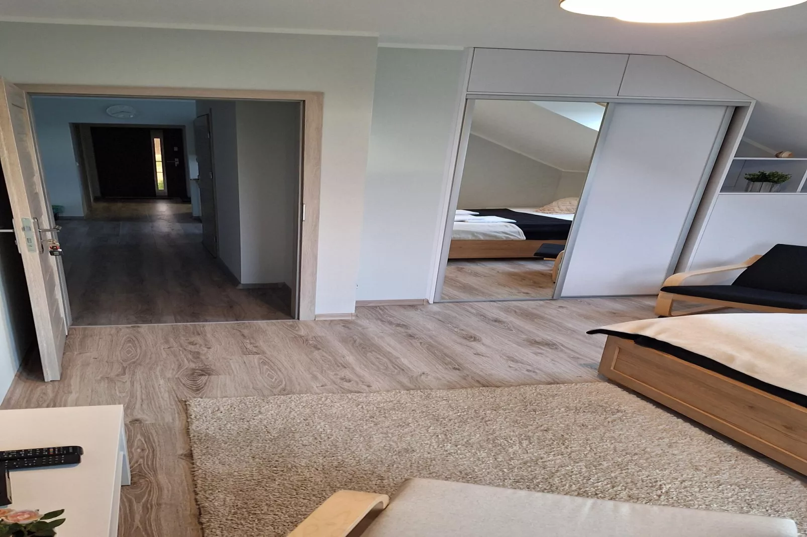 Komfortowy apartament z basenem i ogrodem dla 6 osób w Stepniczce-Slaapkamer