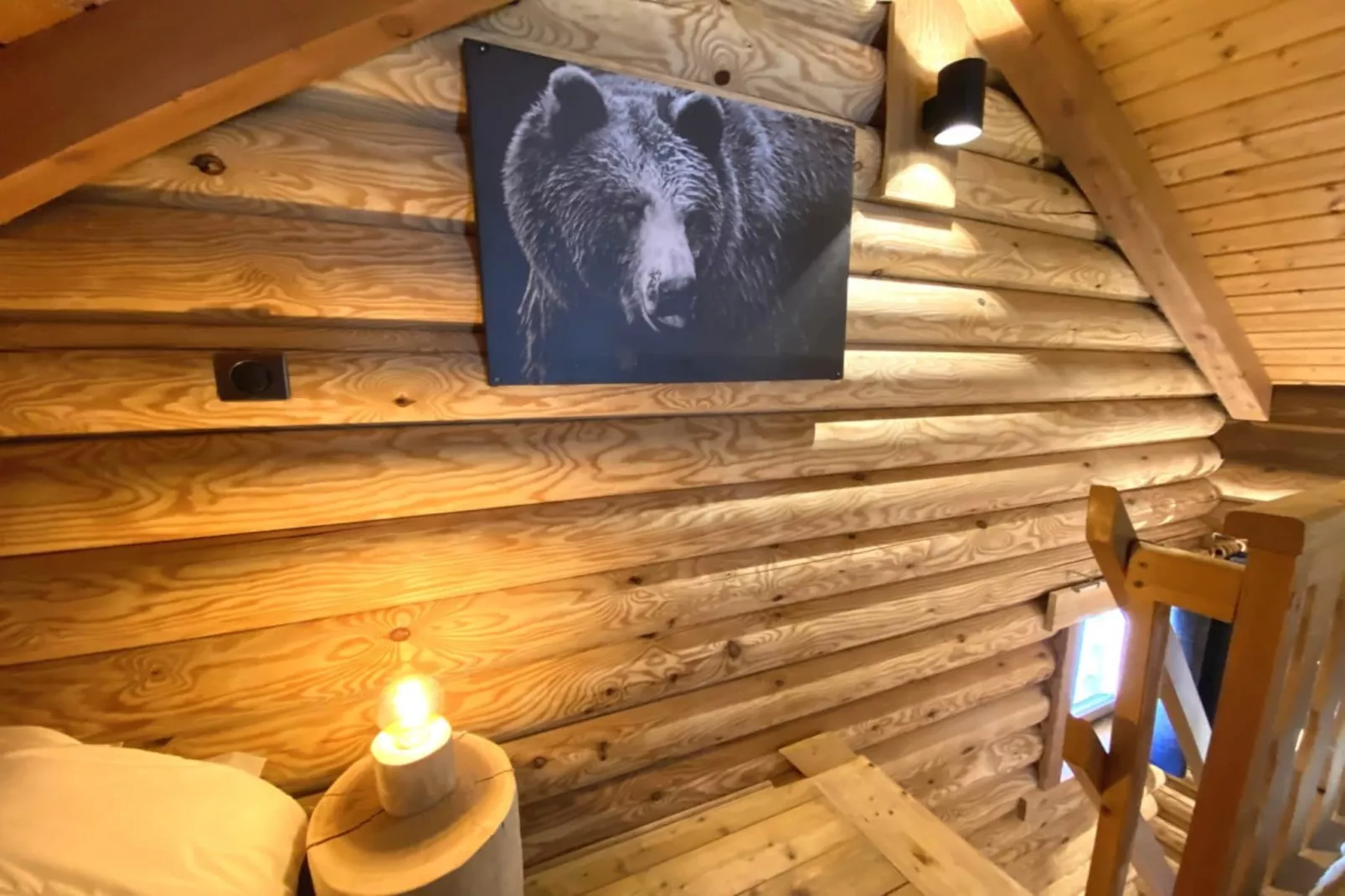 L'OURS NOIR Chalet en rondins-Slaapkamer