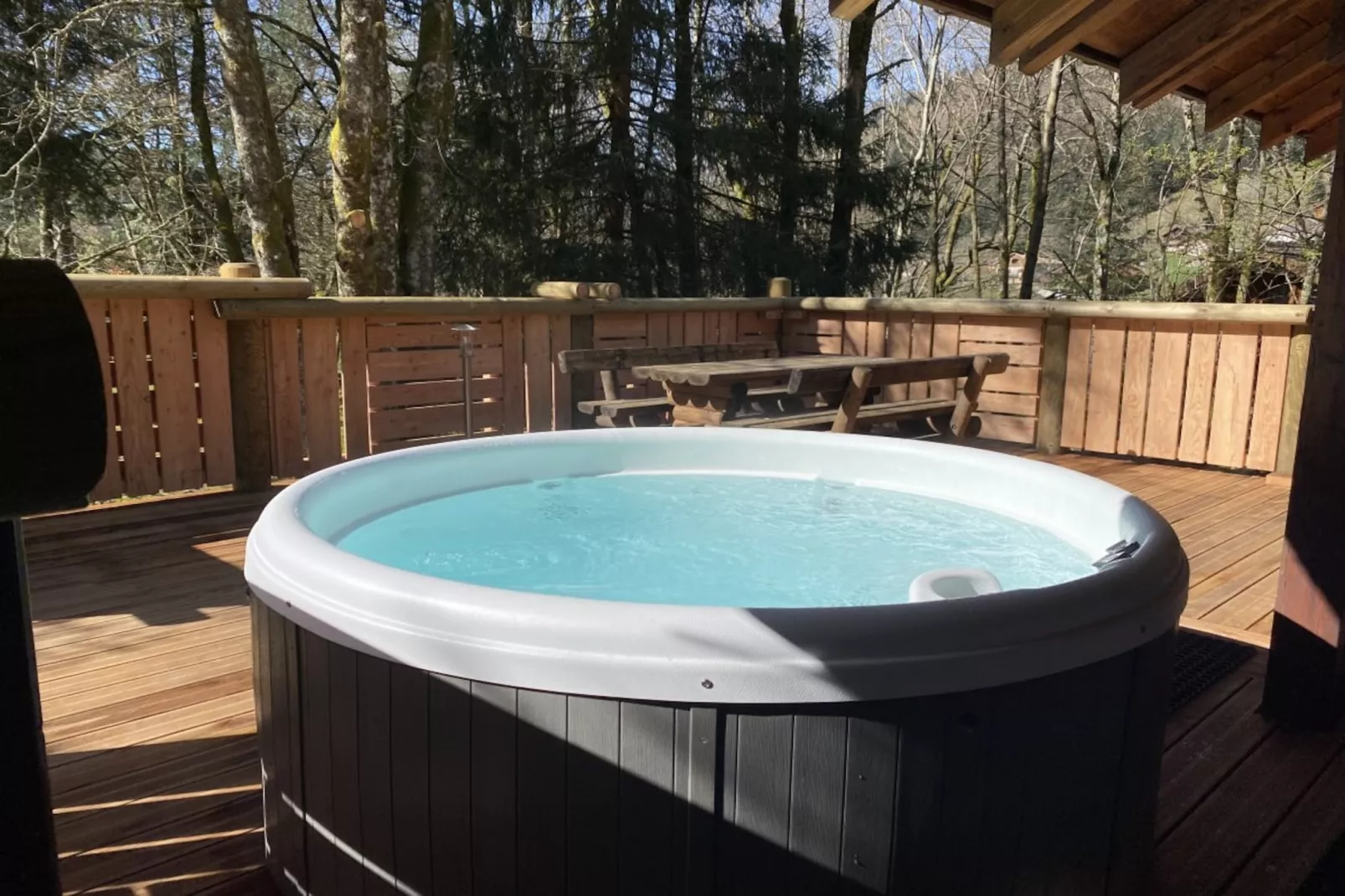 LE RENNE  Chalet en bois au calme avec SPA Jacuzzi-Buitenlucht