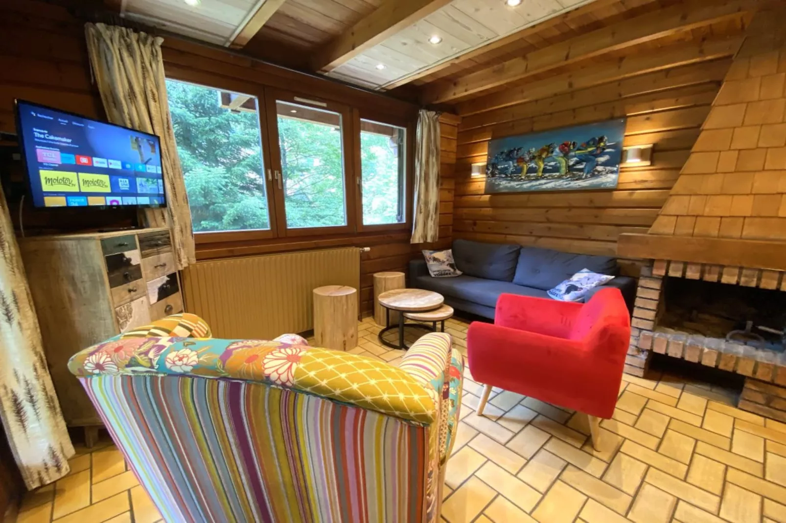 LE SKIEUR  Chalet en bois-Woonkamer