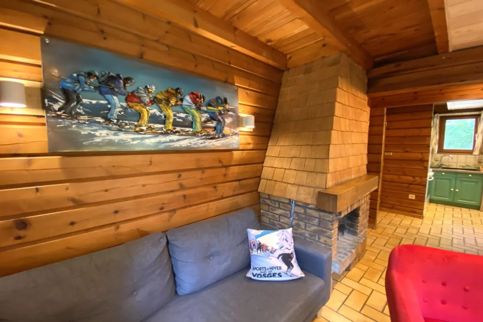 LE SKIEUR  Chalet en bois-Woonkamer