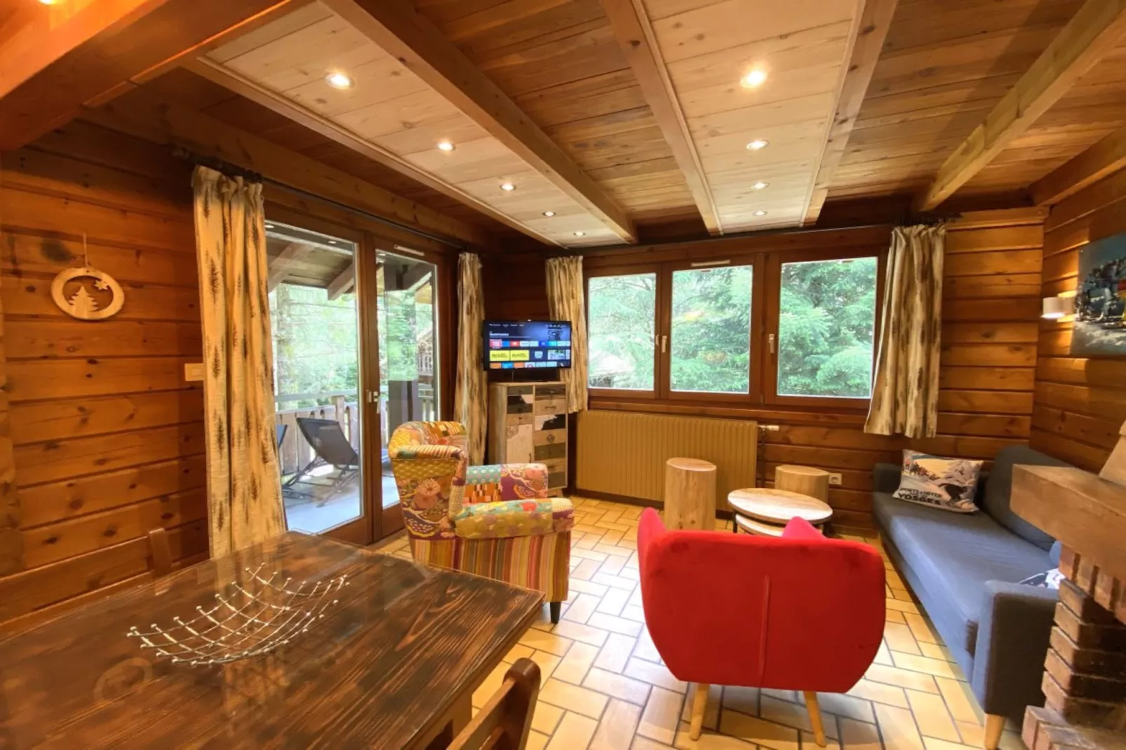 LE SKIEUR  Chalet en bois-Woonkamer