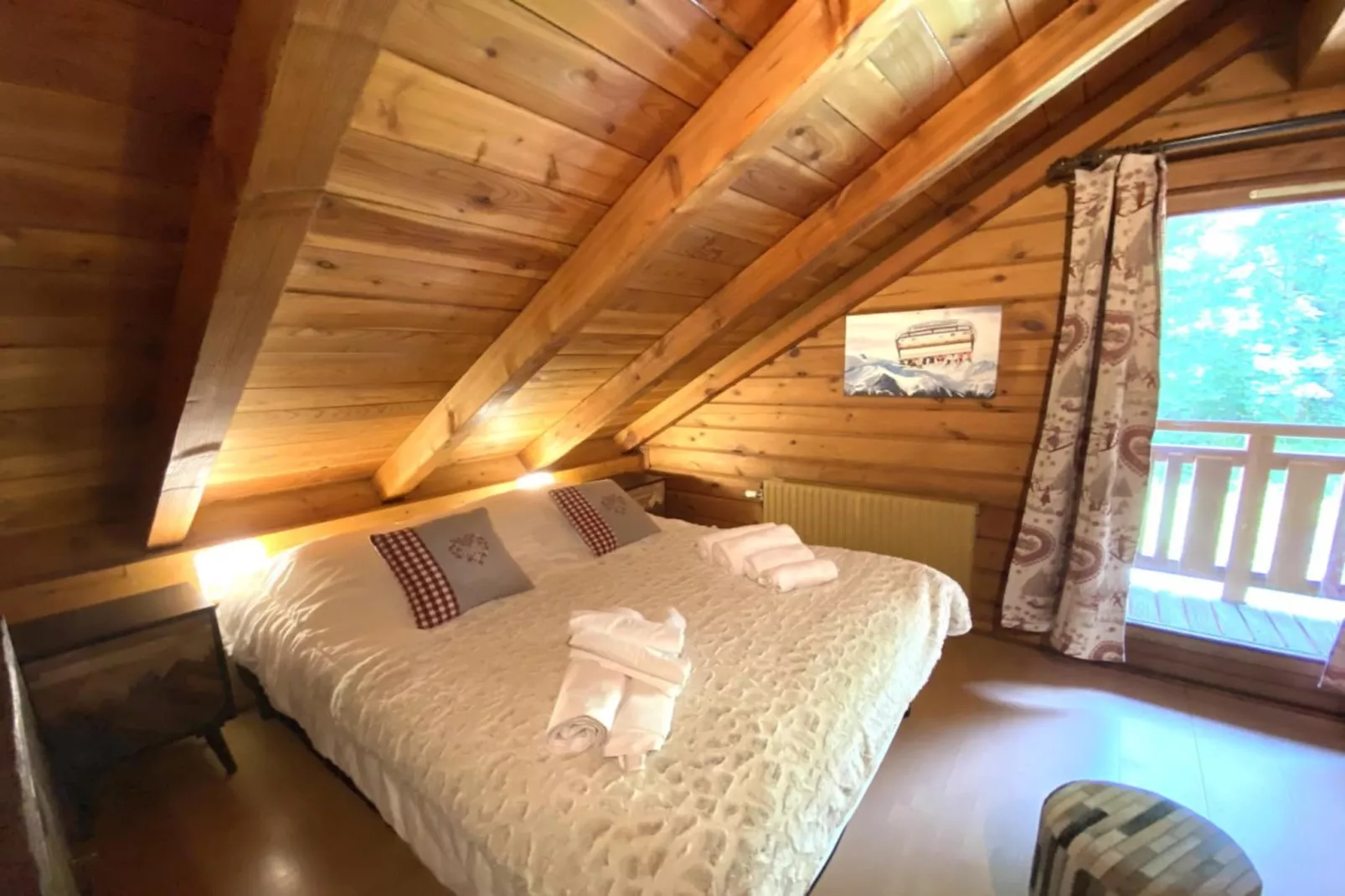 LE SKIEUR  Chalet en bois-Slaapkamer