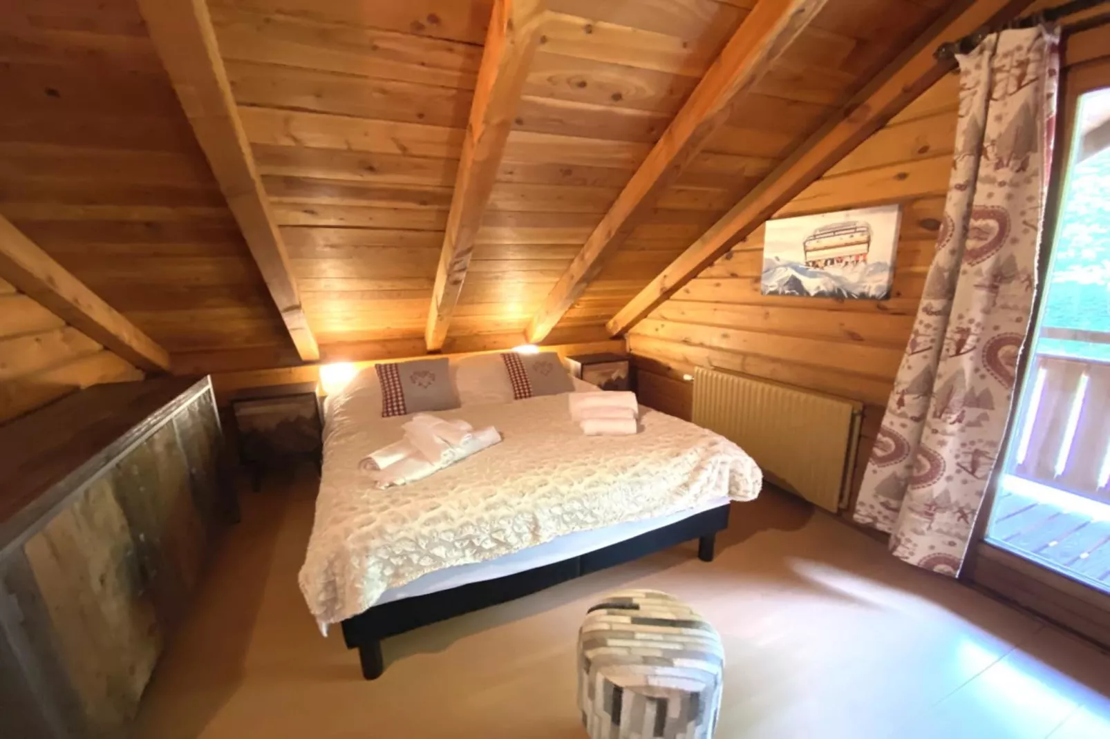 LE SKIEUR  Chalet en bois-Slaapkamer