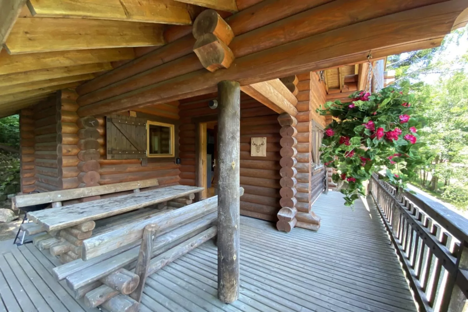 LE GRAND CERF  Chalet en rondins avec SPA Jacuzzi-Buitenlucht