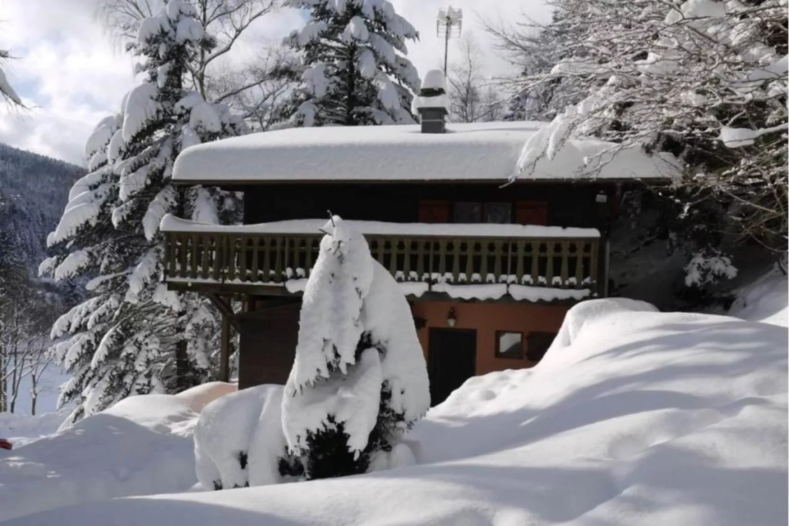 LE TRAPPEUR  Chalet en bois vue montagne-Buitenlucht