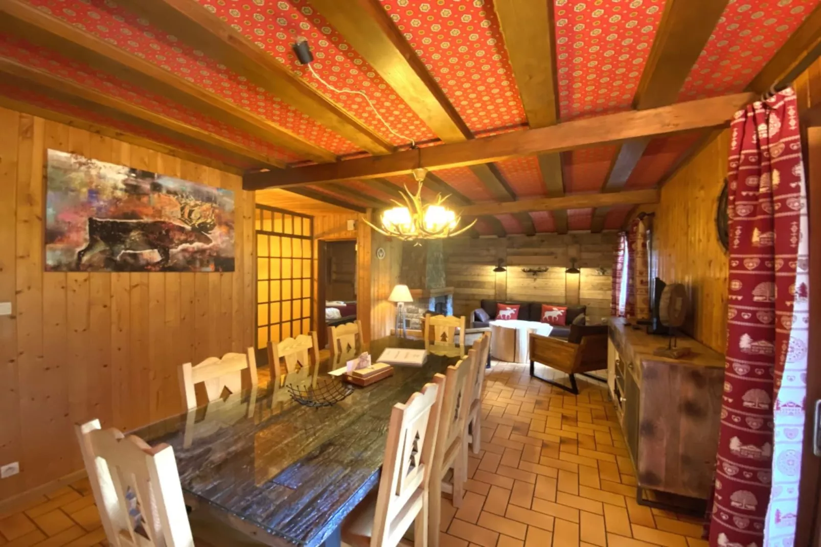 LE TRAPPEUR  Chalet en bois vue montagne-Woonkamer