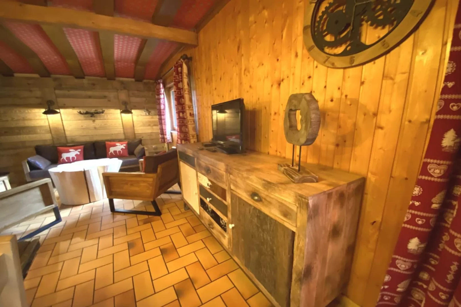 LE TRAPPEUR  Chalet en bois vue montagne-Woonkamer