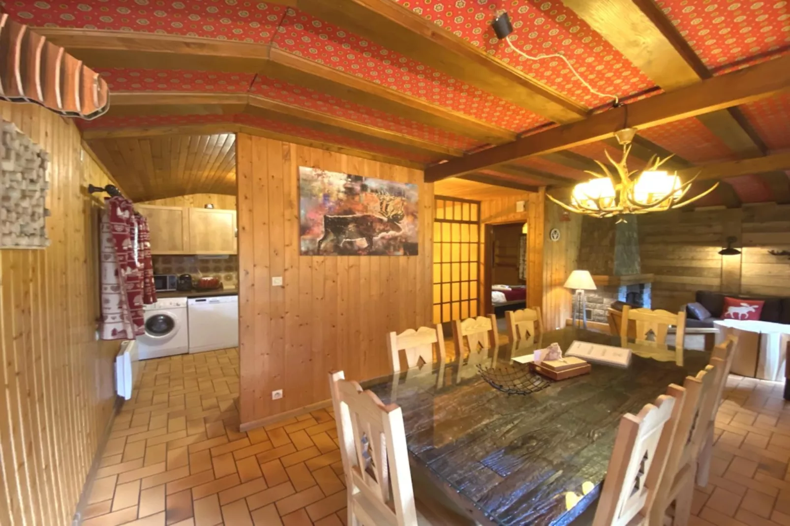 LE TRAPPEUR  Chalet en bois vue montagne-Woonkamer