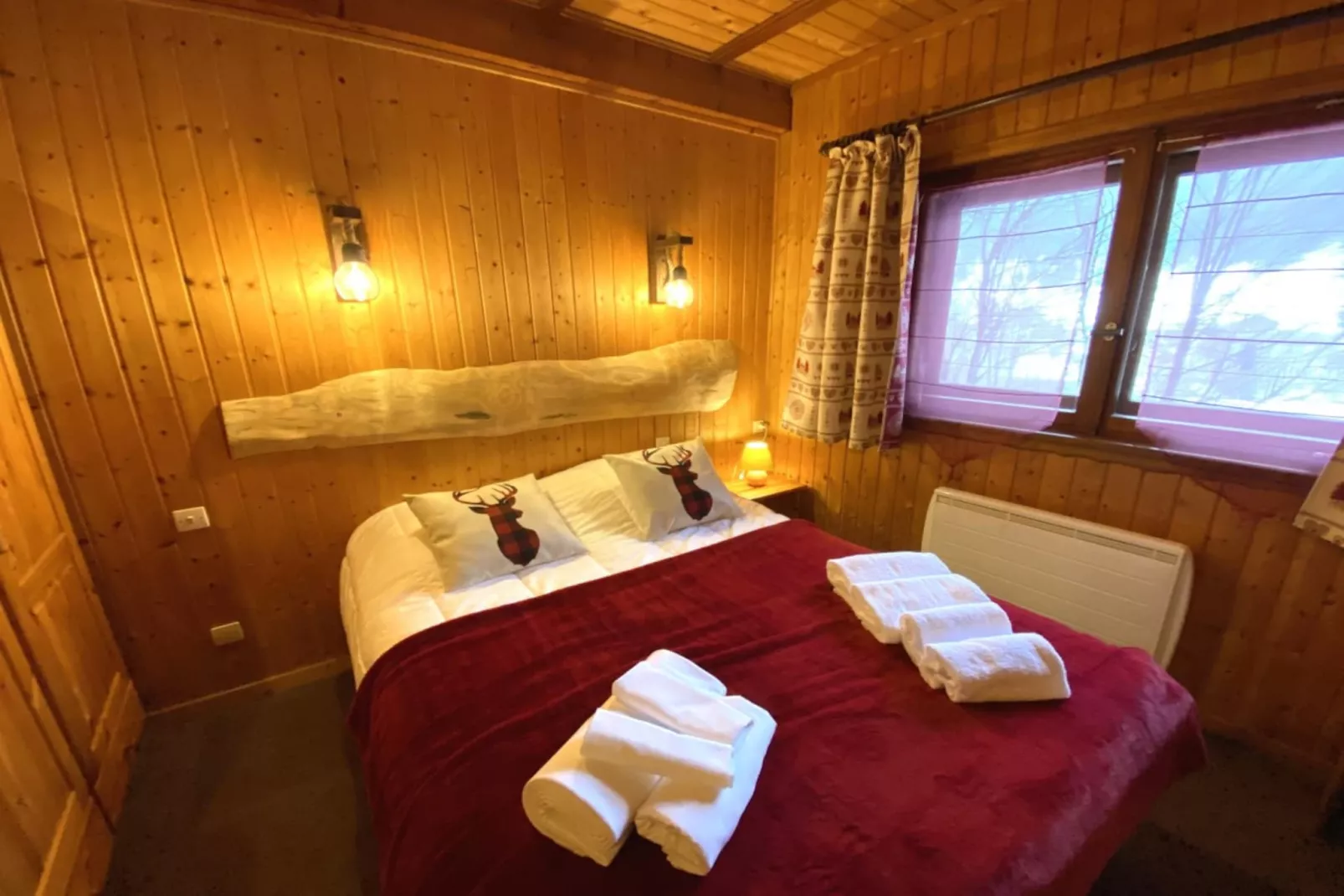 LE TRAPPEUR  Chalet en bois vue montagne-Slaapkamer