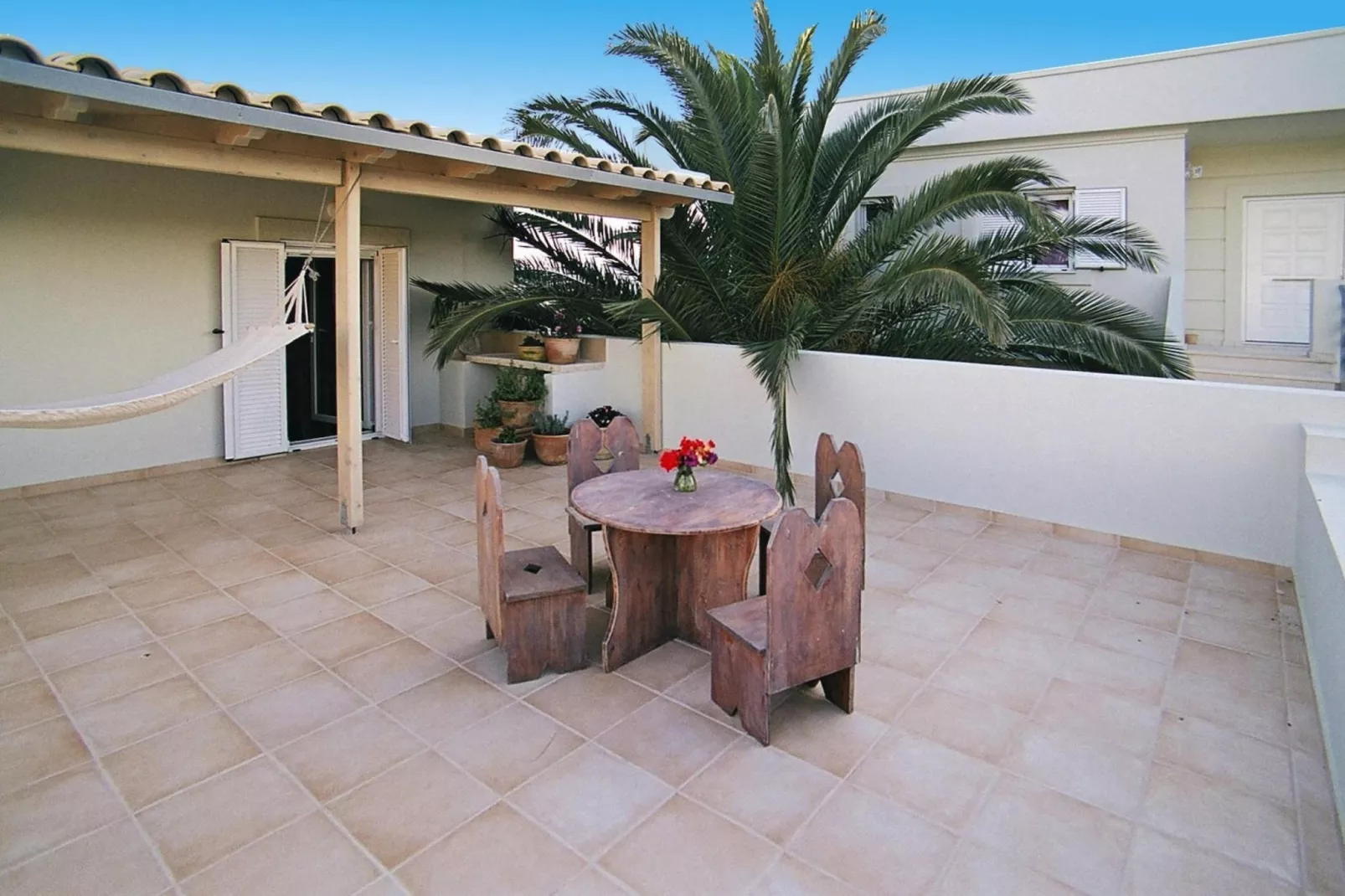 Holiday residence Rodanthi, Darmarochori-Villa Rodo, ca. 90 qm, 4 Pax-Terrasbalkon