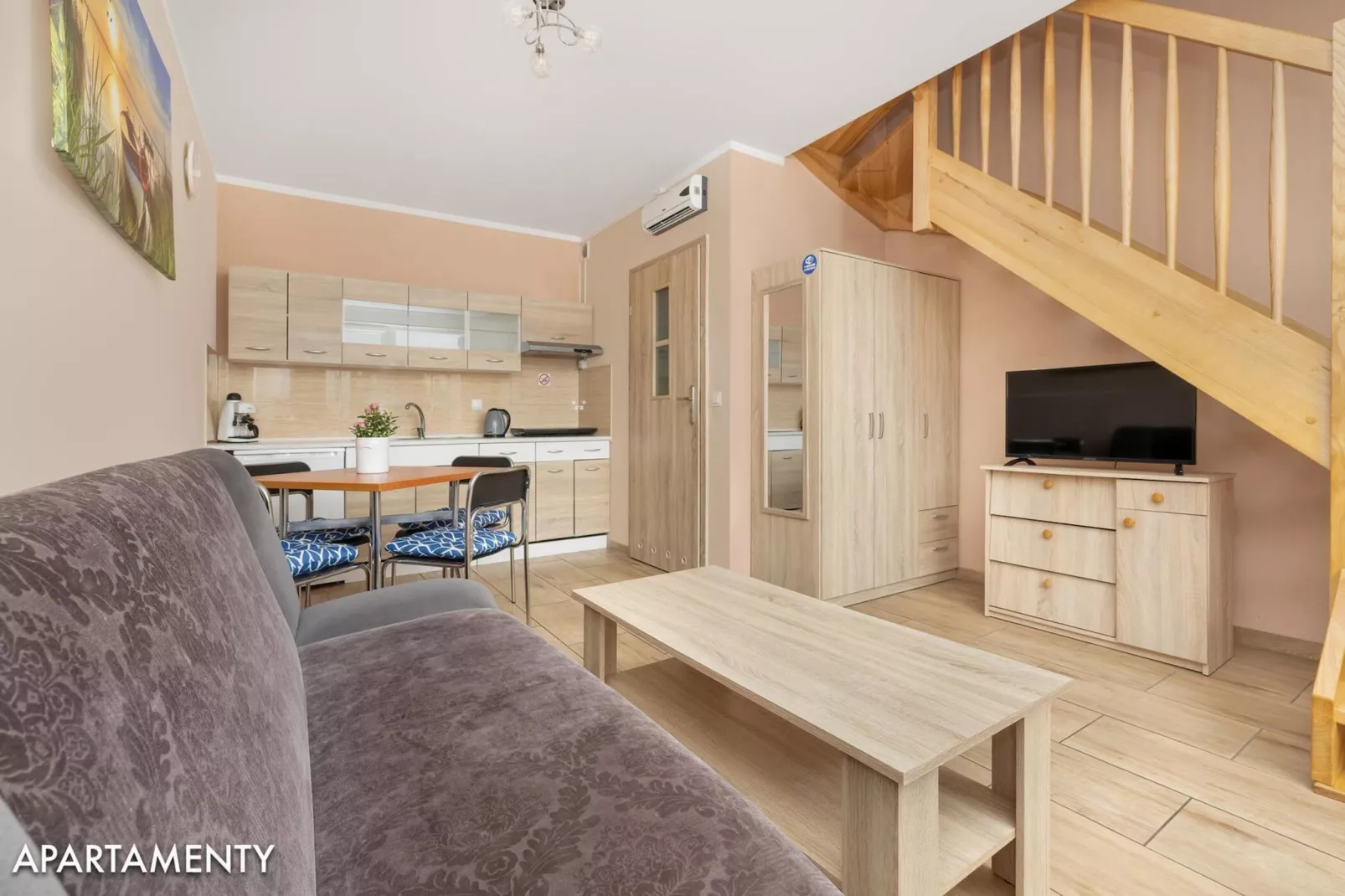 Apartamenty 4-osobowe Niechorze-Woonkamer