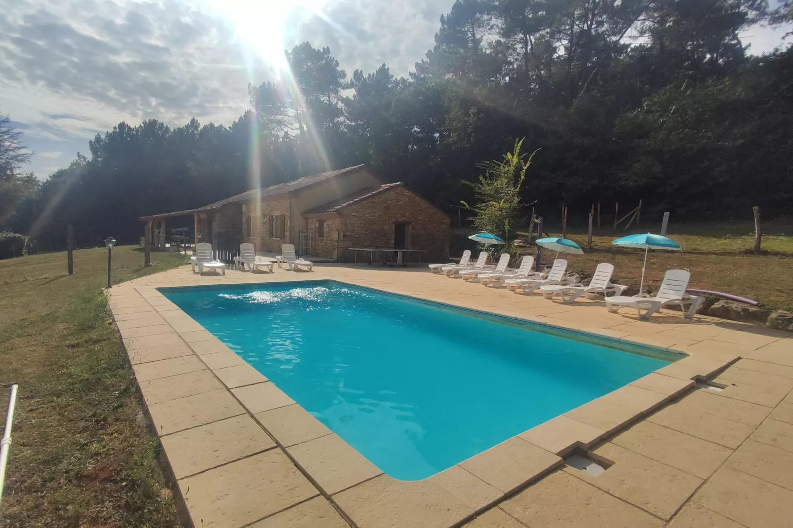 Maison de vacances Blanquefort sur Briolance 10 pers-Zwembad