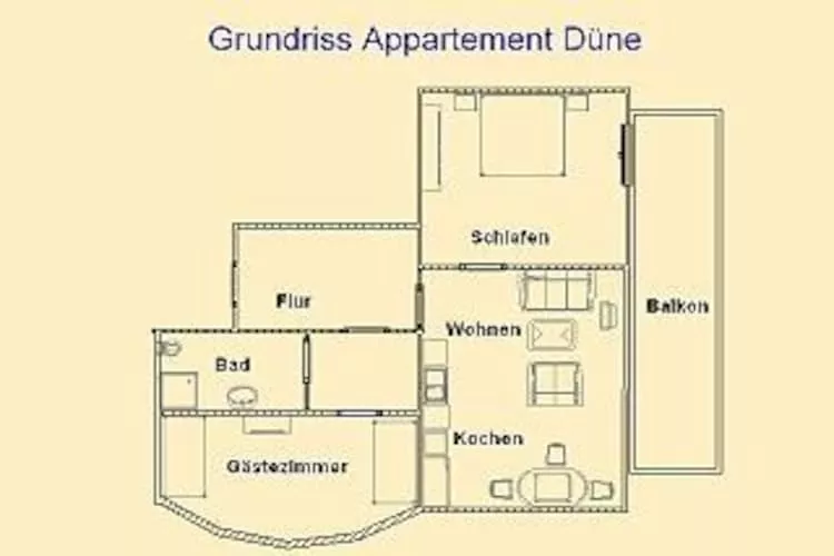 Appartement Düne-Plattegrond