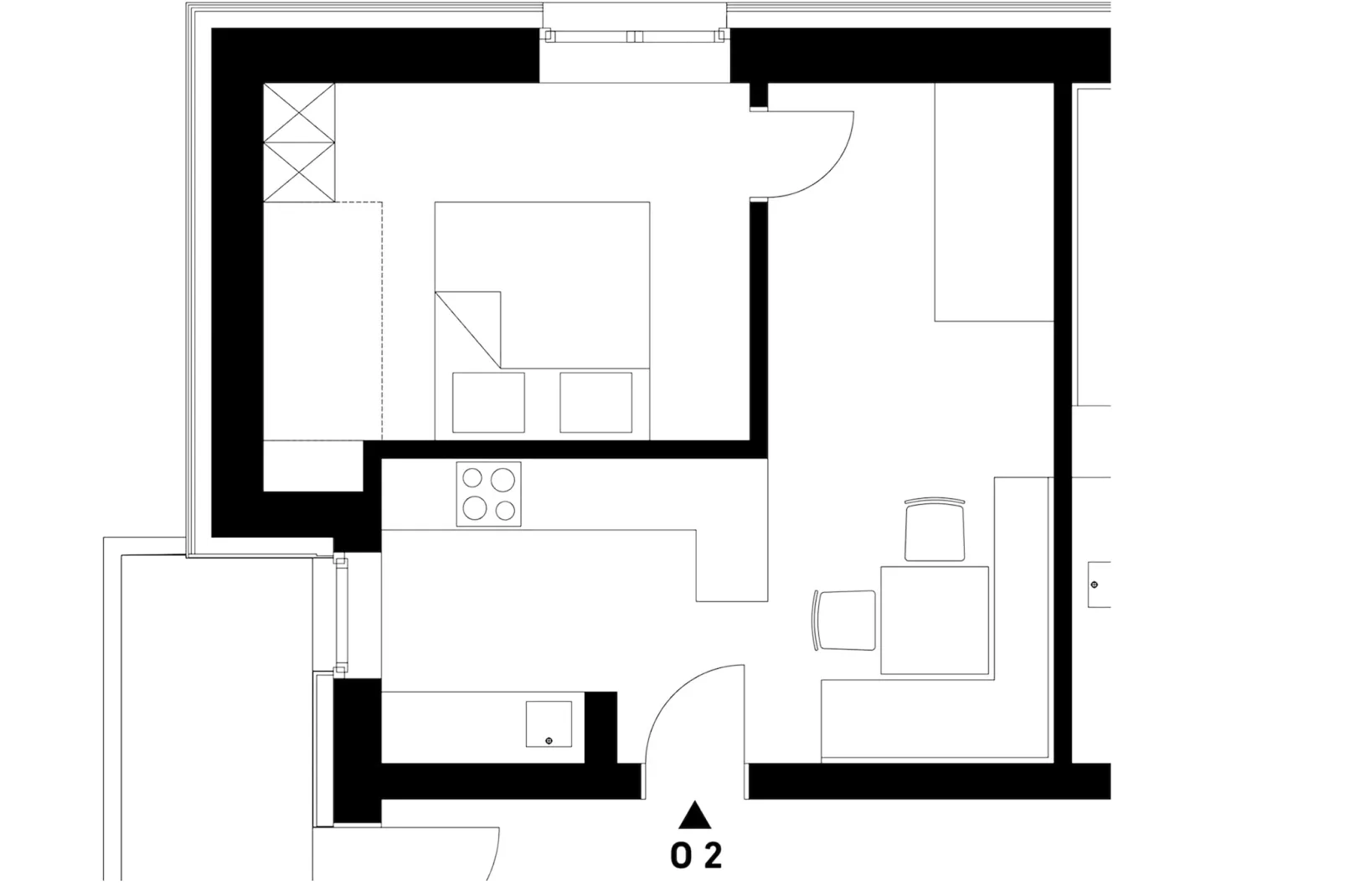 Naviser Hütte Wohnung Kreuzjoch 142-Plattegrond