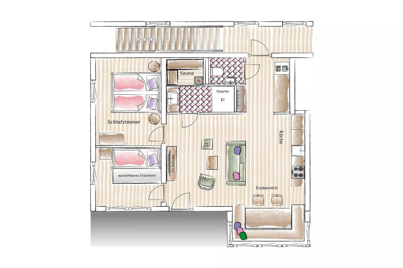 Apartment Harmonika-Plattegrond