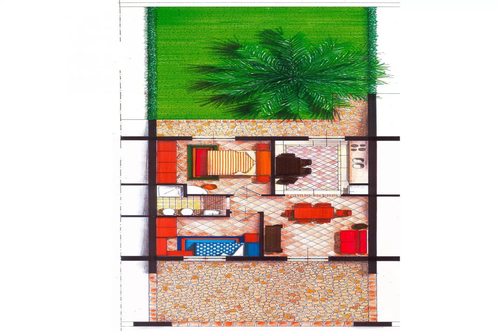 Apartments Dolcestate, Campofelice di Rocce-Bilo 2/4 pax-Plattegrond