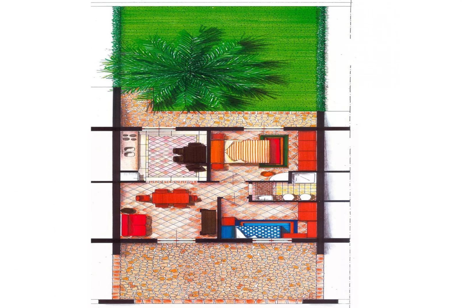 Apartments Dolcestate, Campofelice di Rocce-Bilo 2/4 pax-Plattegrond