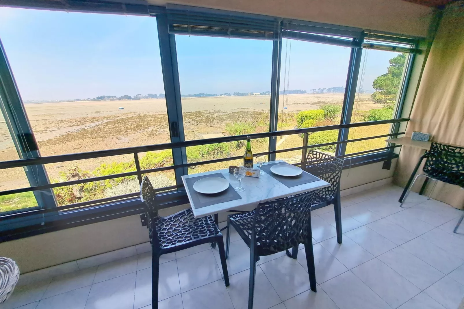 180° Panorama Meerblick Ferienwohnung Roscoff-Terrasbalkon