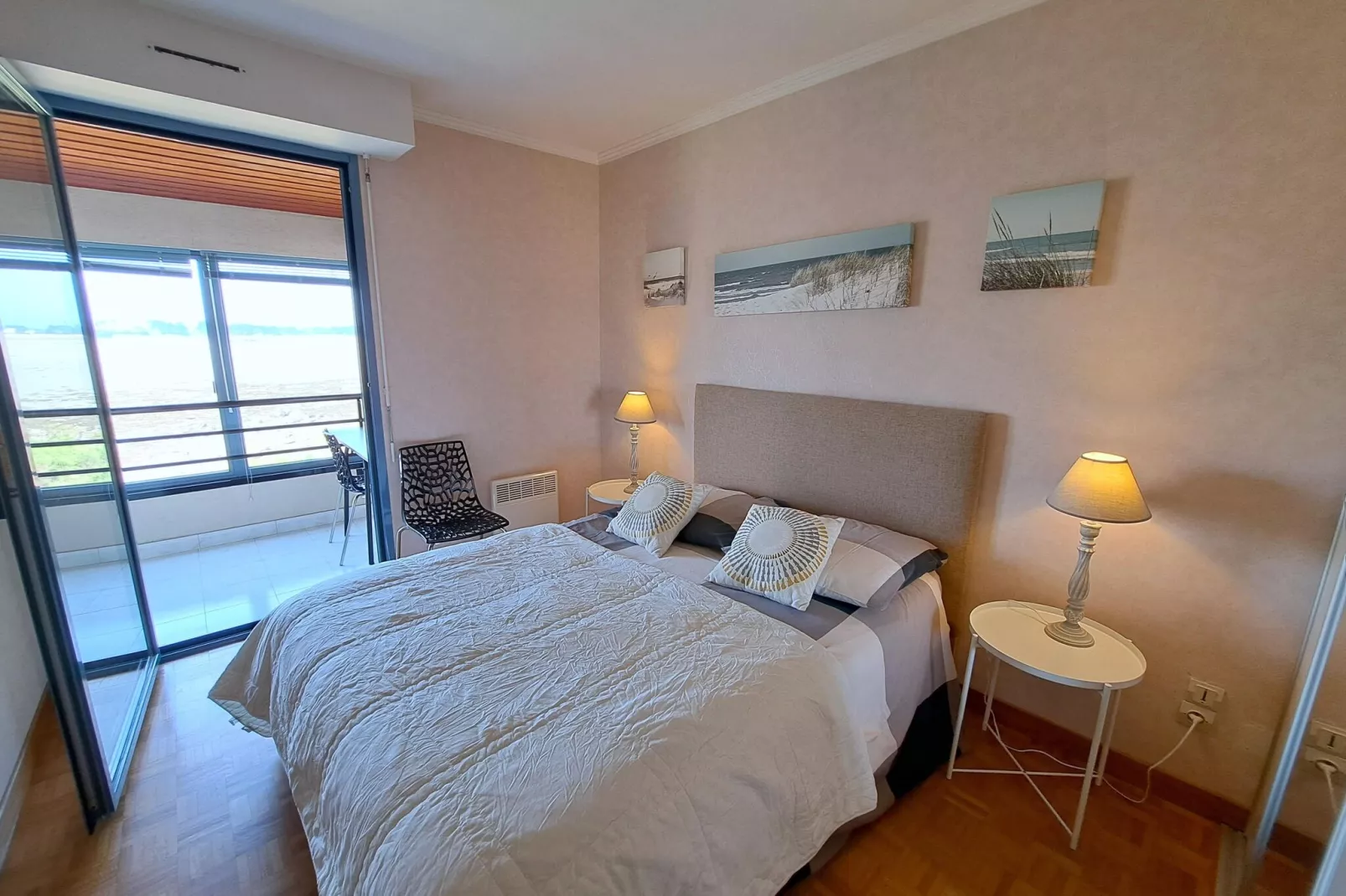 180° Panorama Meerblick Ferienwohnung Roscoff-Slaapkamer