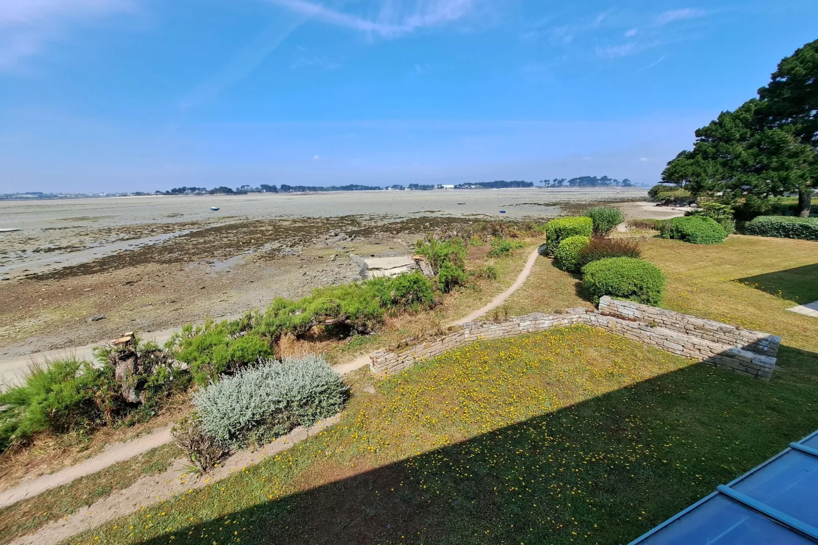 180° Panorama Meerblick Ferienwohnung Roscoff-Uitzicht zomer