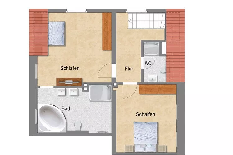 Ferienhaus BellVita 5-6 Personen-Plattegrond