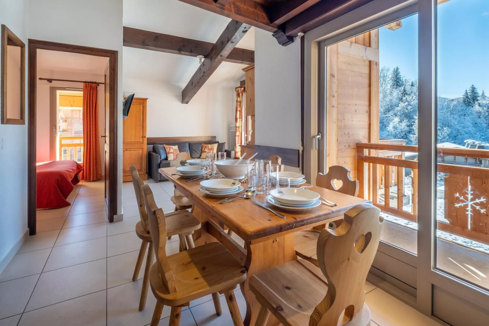 Résidence La Belle aux Bois -  Megève // Apt 1 pc 2 pers 1 bébé-Binnen