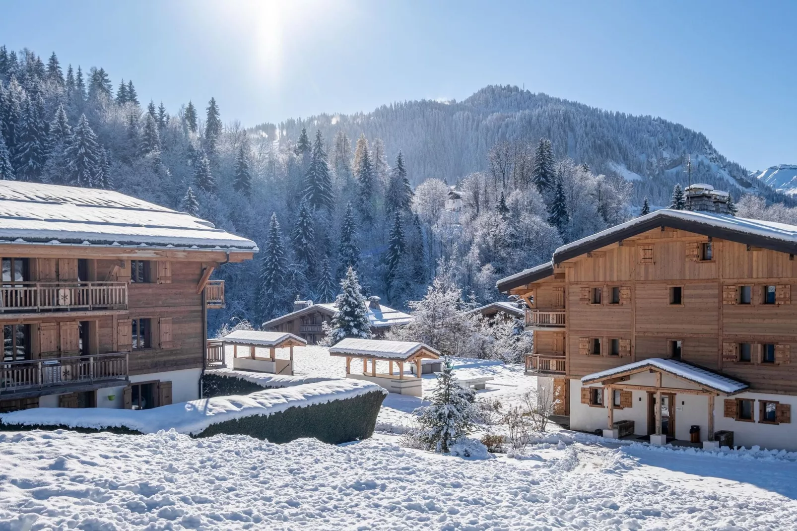 Résidence La Belle aux Bois -  Megève // Apt 2 pcs 4 pers 1 bébé Lits superposés et BALCON-Buitenlucht