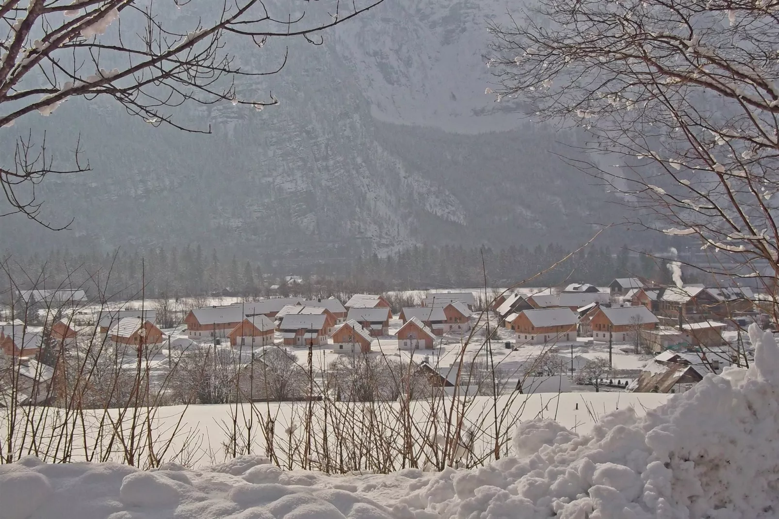 Luxe chalet met sauna in het Dachsteingebergte bij Hallstatt-Exterieur winter