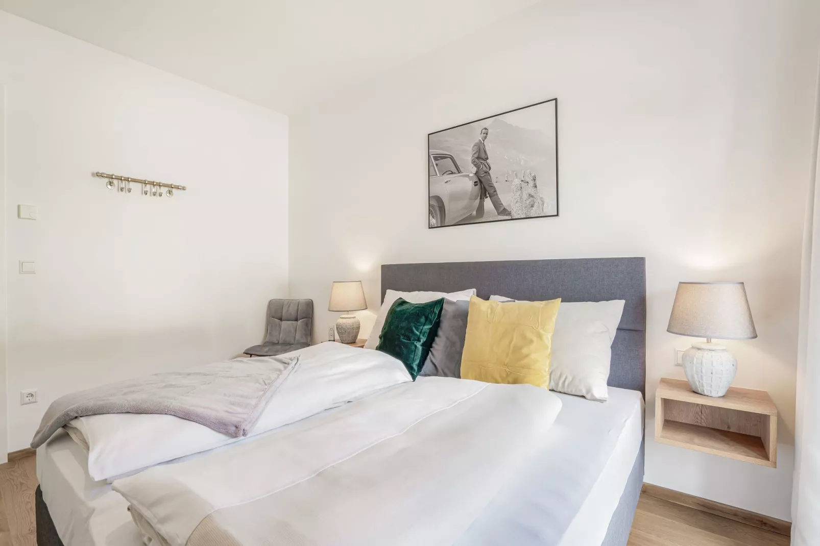 Mooi appartement in Mauterndorf met een sauna-Slaapkamer