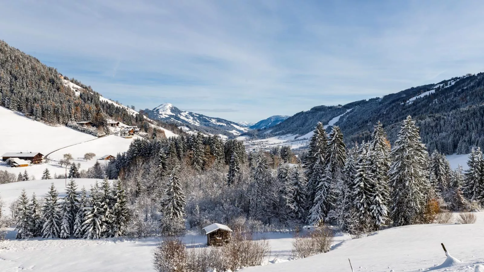 Blick auf Schatzberg-Uitzicht winter