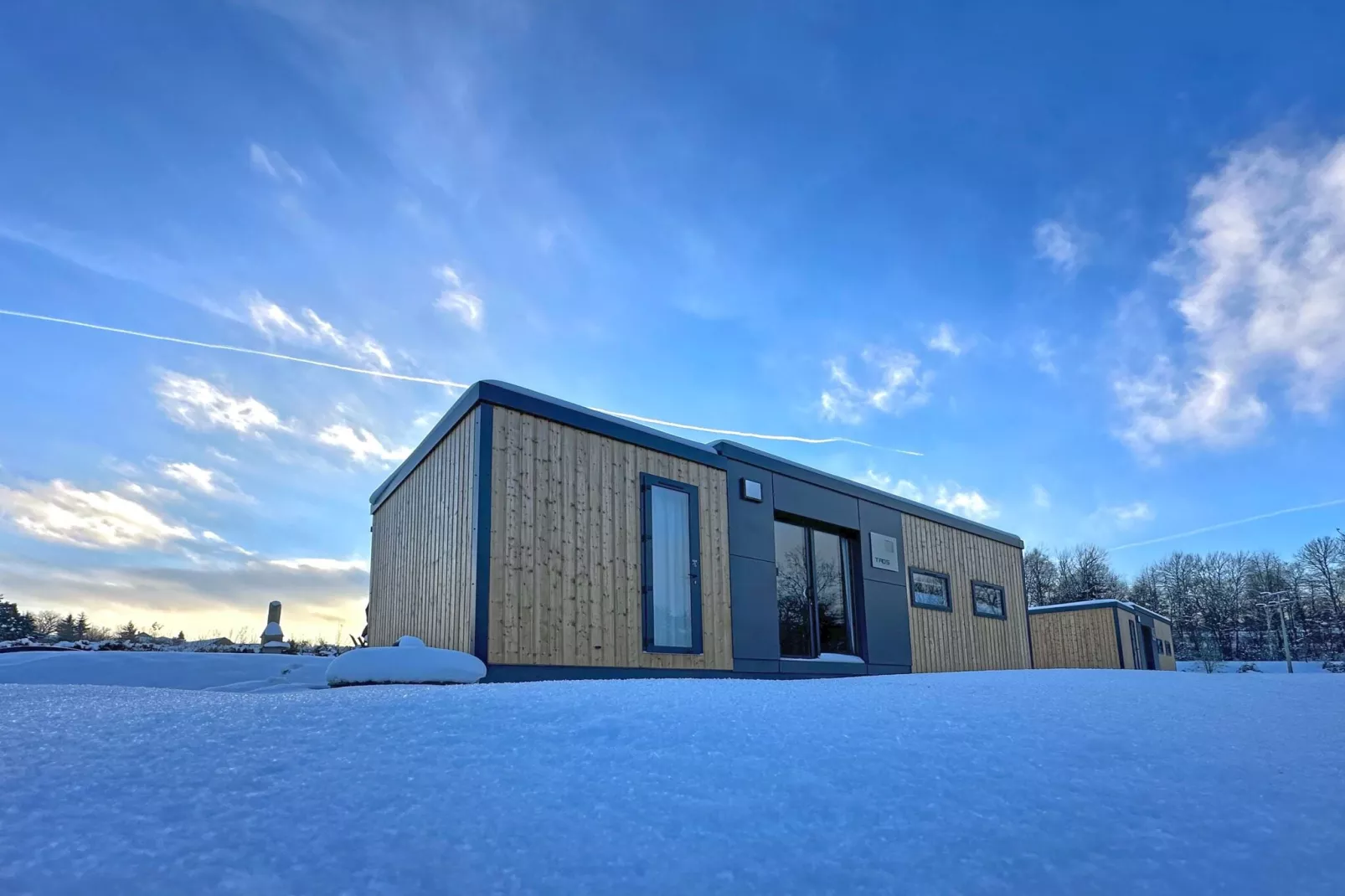 FERIENDORF SEEBLICK - Tiny Chalet am Eixendorfer See-Exterieur winter